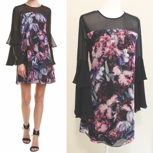 CeCe Dresses & Skirts - 🛍️ CeCe Tiered floral dress with bell sleeves